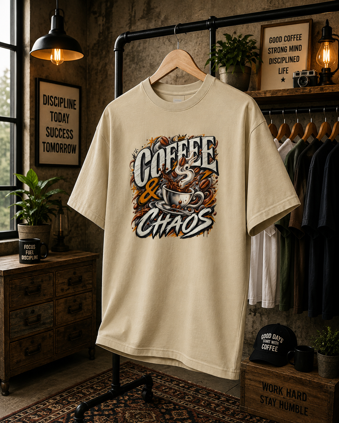 Coffee and Chaos T Shirt