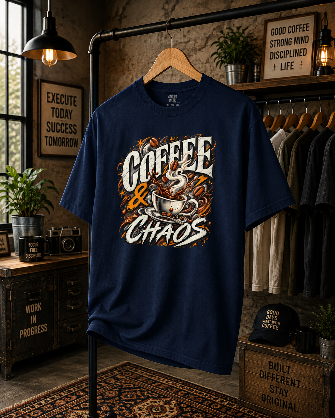 Coffee and Chaos T Shirt