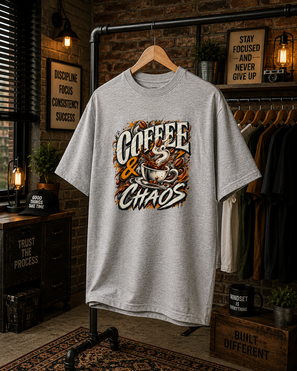 Coffee and Chaos T Shirt