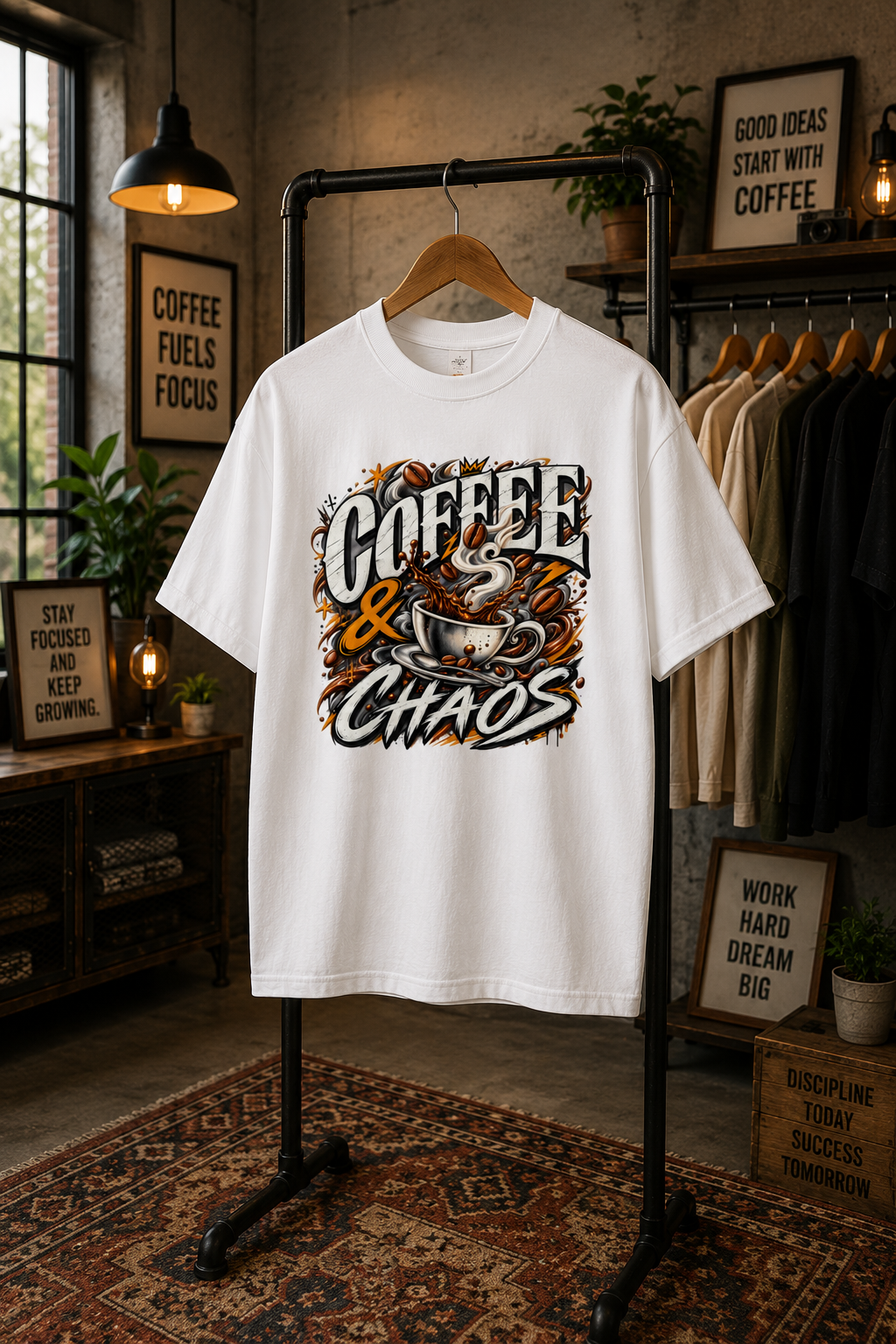 Coffee and Chaos T Shirt